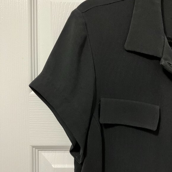 ⭐️2/$30⭐️ Jones New York classic black button-down short sleeve shirt, sz 14 - Picture 3 of 6